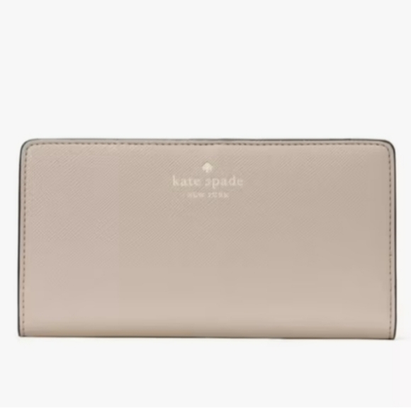 Low Start Kate Spade- Slim Dana Bifold Wallet (Tan-Beige🤎) - Picture 1 of 7